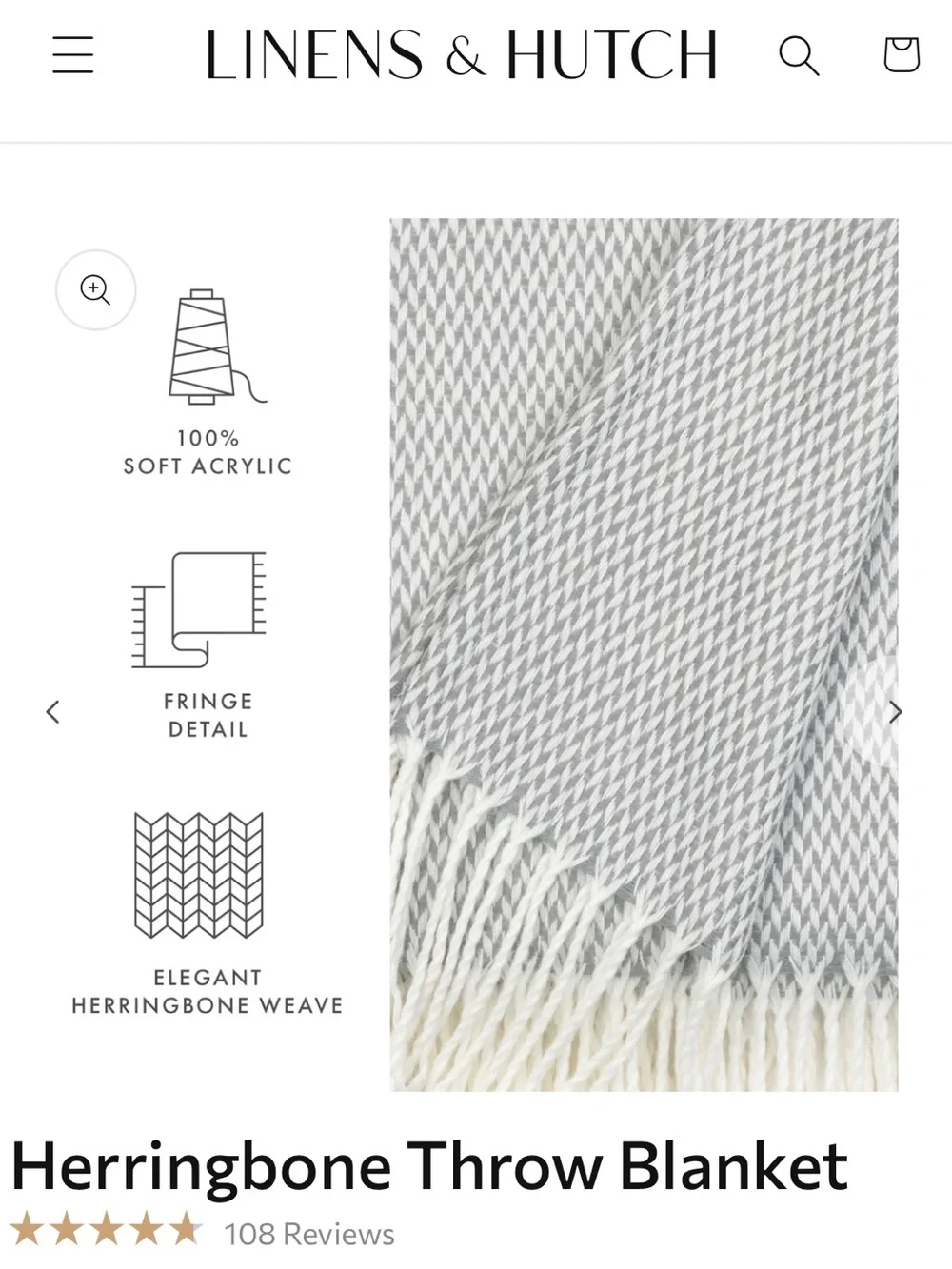 New gorgeous 50x60 Light Gray Herringbone  Knit Throw Blanket - Soft Home Bed